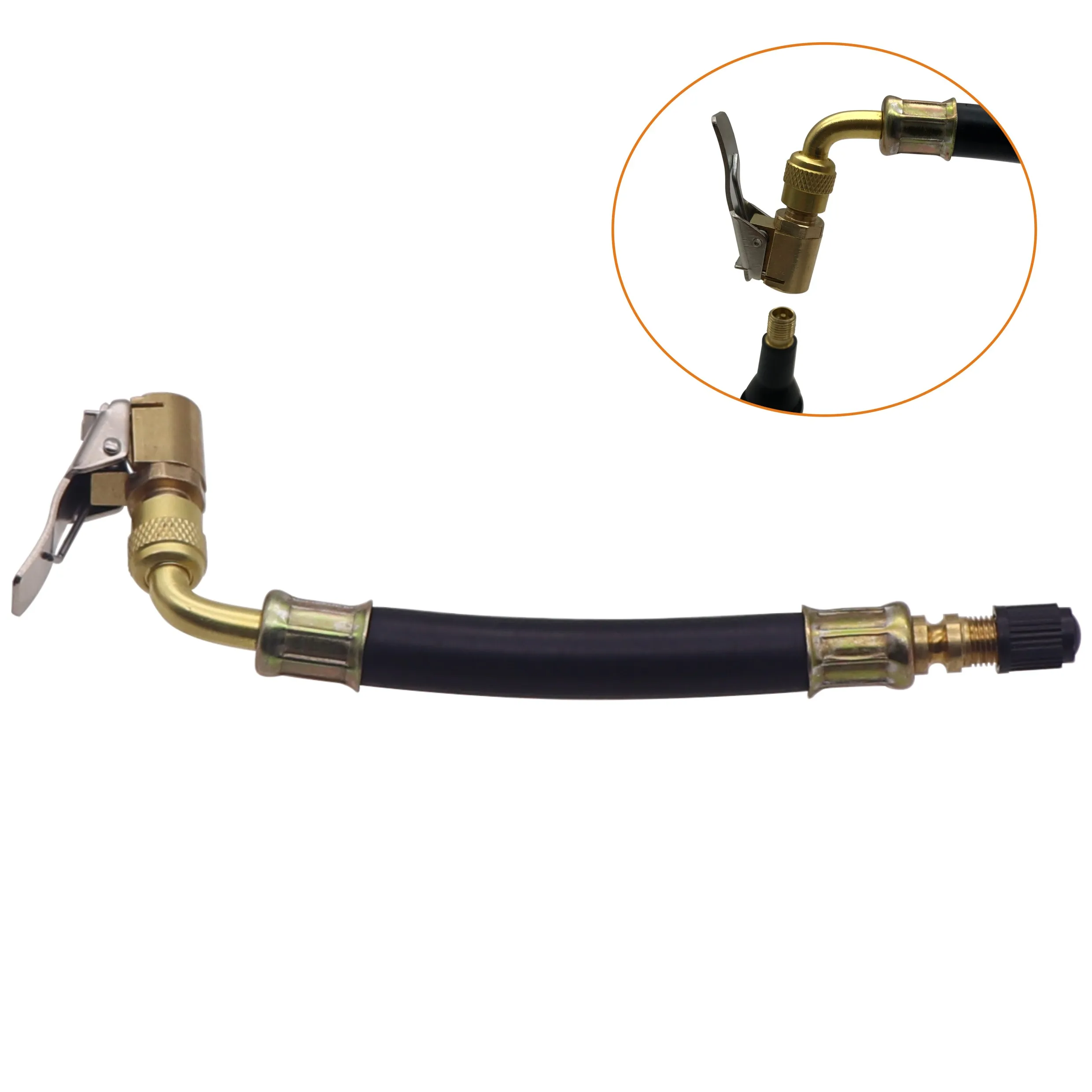 Flexible Hose Braided - Praktische Reifenfüllwerkzeuge: Gummi-Ventilverlängerung mit 90-Grad-Winkel und