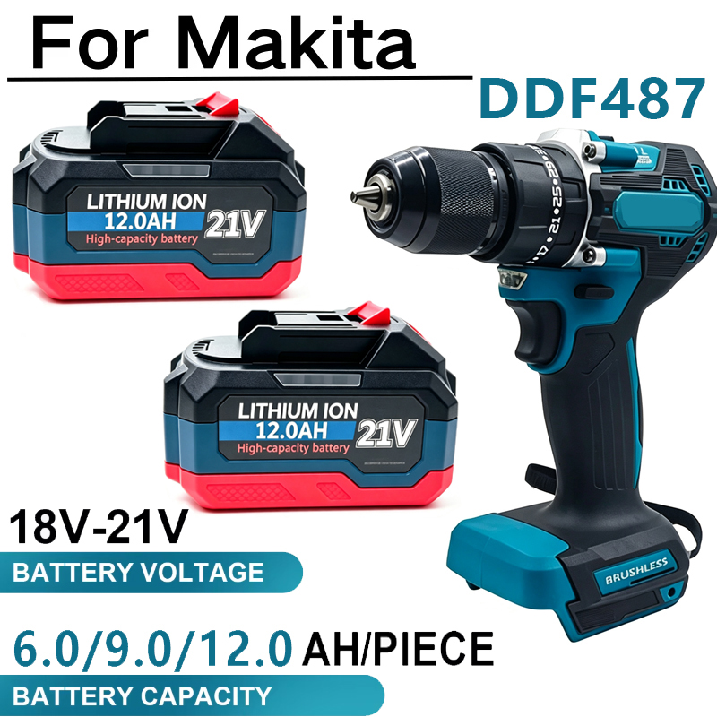 Makita Drill Ddf484 - 18-21V Akku 12,0Ah Wiederaufladbarer Akku für