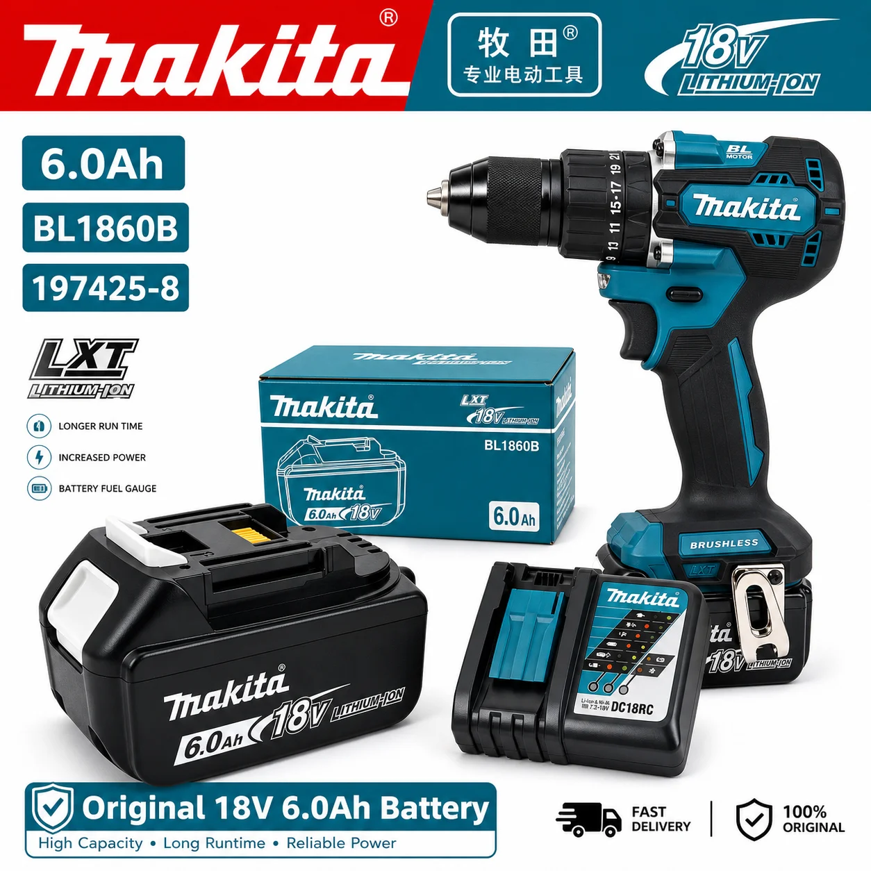 Für Makita 14,4 V 3,0 Ah wiede – Makita Drill Hp1640 Bewertung und Preis